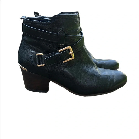 COACH PAULINE ANKLE ZIP BLACK LEATHER BOOTS - Picture 3 of 7